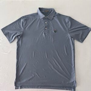 Peter Millar Summer Comfort Men’s Embroidered Grey Golf Polo Active Shirt size L